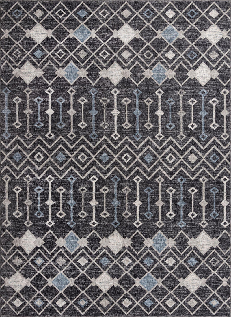 Geo Garden Lattice Collection Area Rug - Andalusia Rectangle Charcoal Gray Main