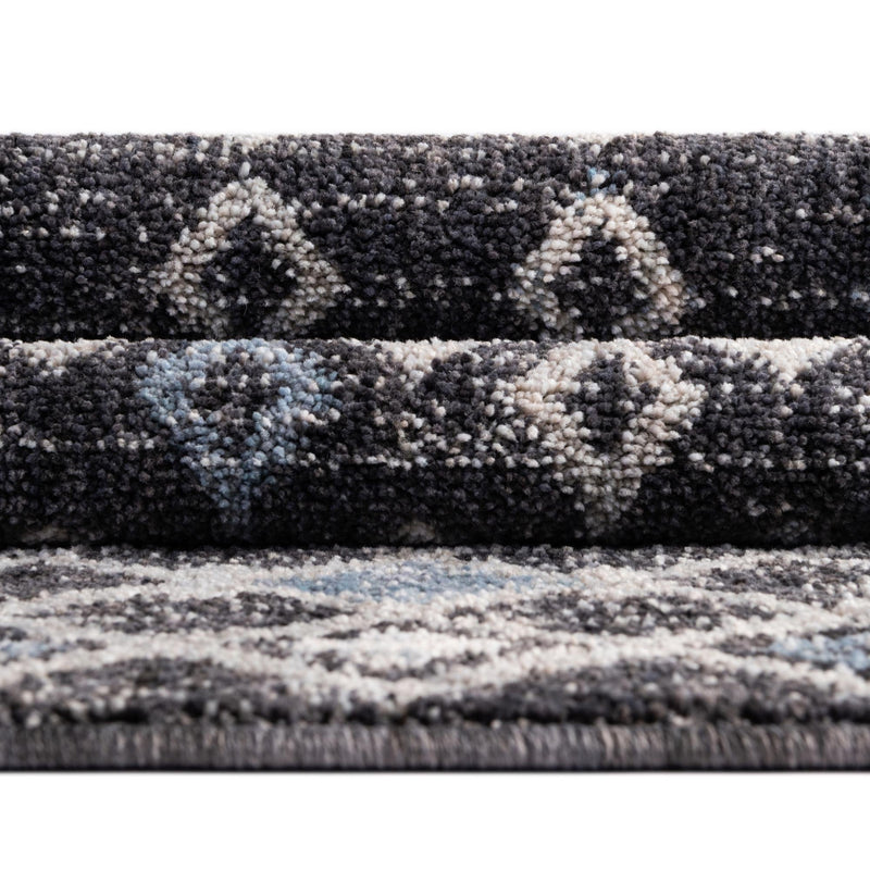Geo Garden Lattice Collection Area Rug - Andalusia Rectangle Charcoal Gray lifestyle 41