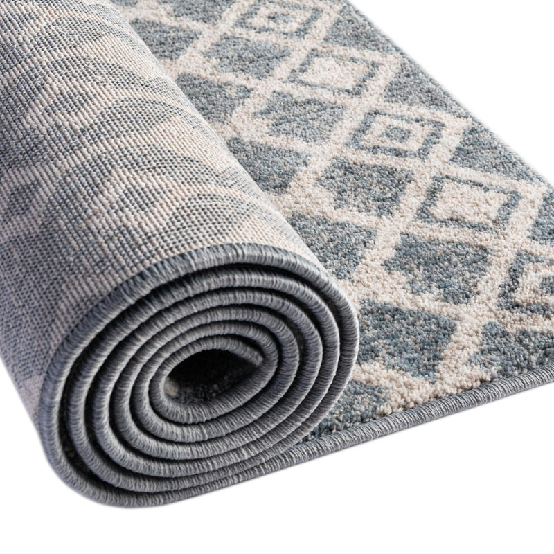 Geo Garden Lattice Collection Area Rug - Andalusia Rectangle Harbor Blue lifestyle 88