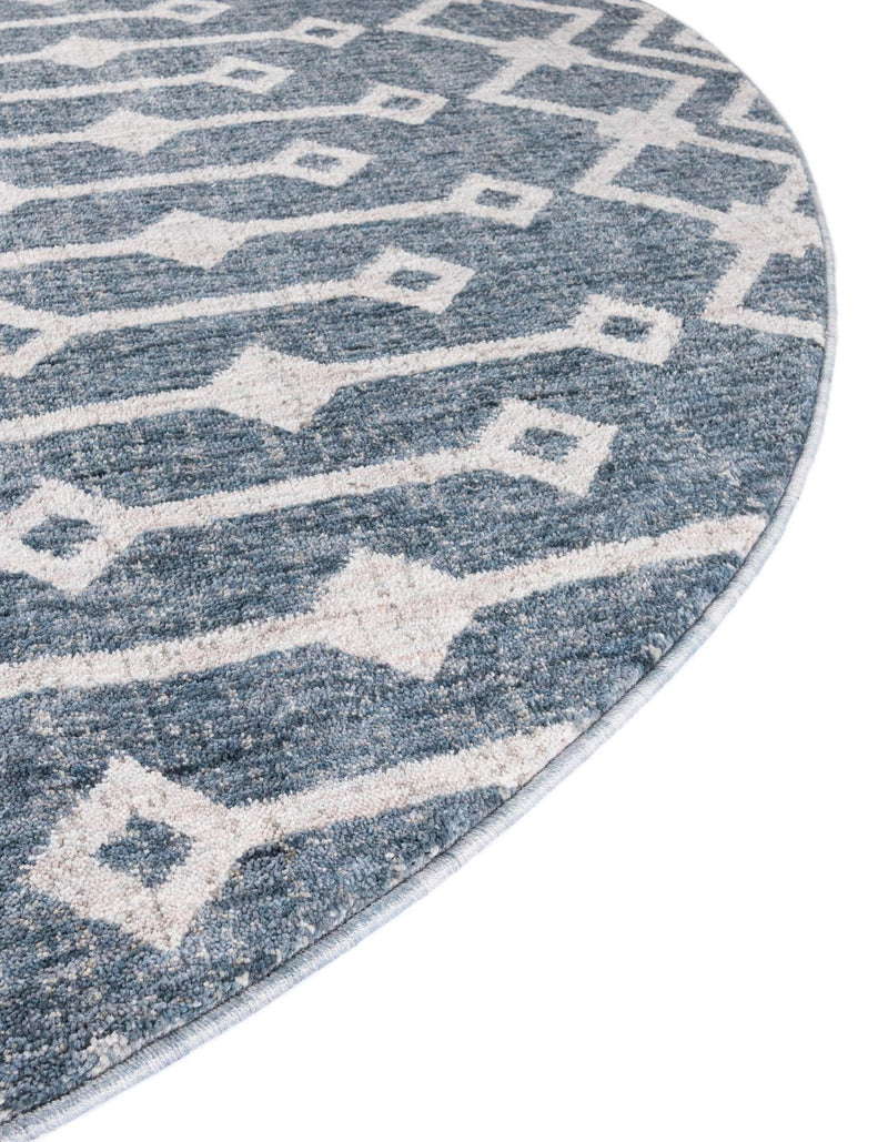 Geo Garden Lattice Collection Area Rug - Andalusia Round Harbor Blue lifestyle 166