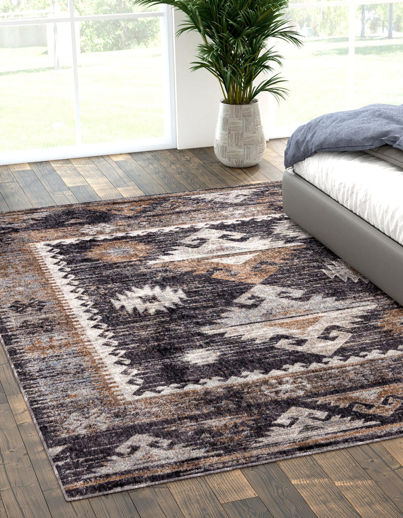 Desert Modern Eco Rug Series Collection Area Rug - Mojave Rectangle Charcoal Gray lifestyle 2