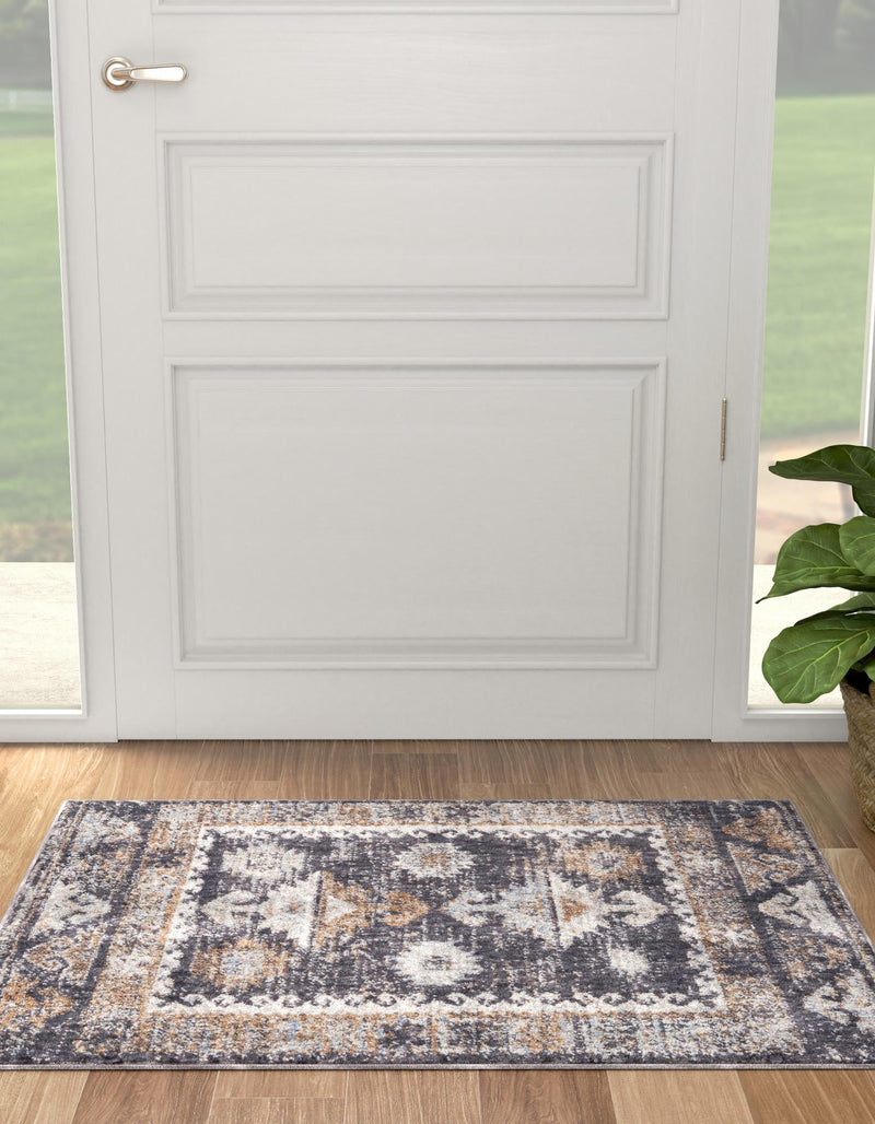 Desert Modern Eco Rug Series Collection Area Rug - Mojave Rectangle Charcoal Gray lifestyle 7