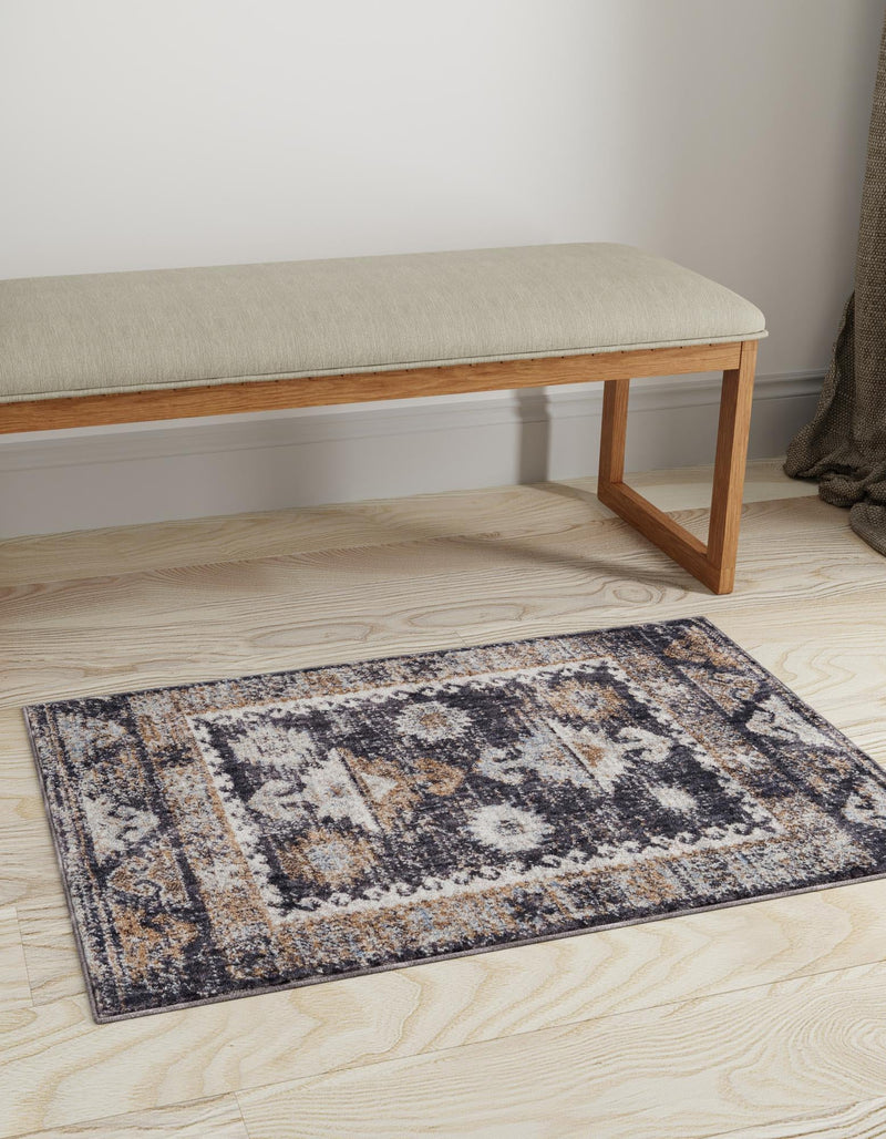 Desert Modern Eco Rug Series Collection Area Rug - Mojave Rectangle Charcoal Gray lifestyle 16