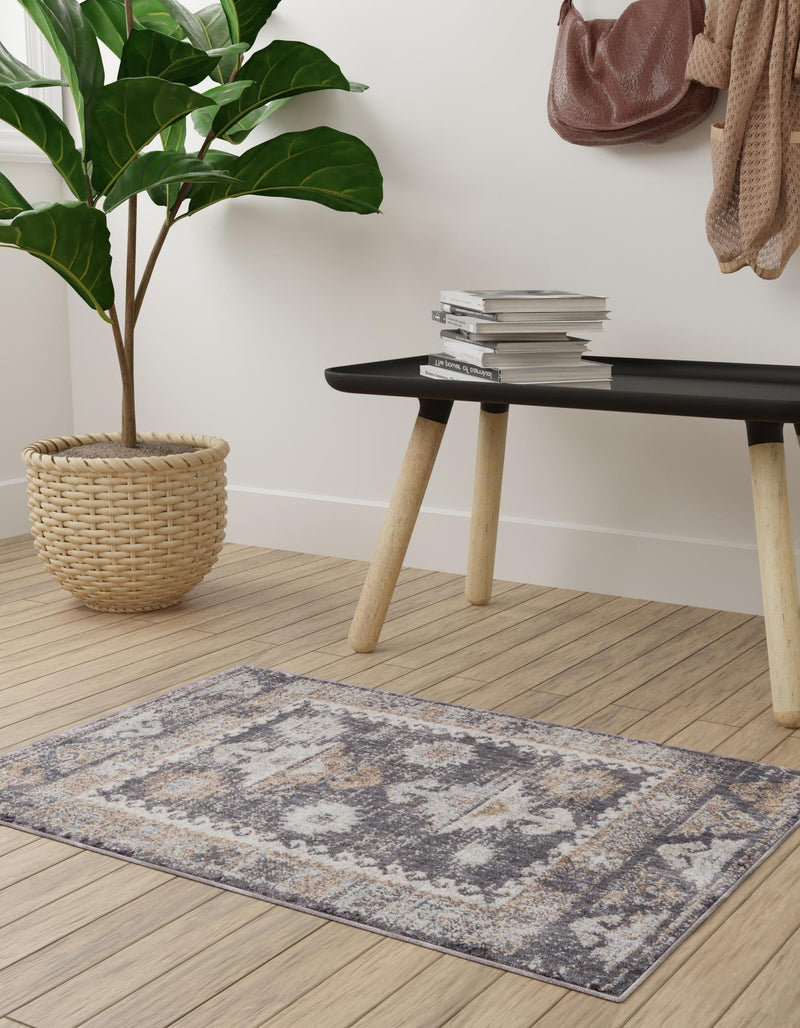 Desert Modern Eco Rug Series Collection Area Rug - Mojave Rectangle Charcoal Gray lifestyle 19