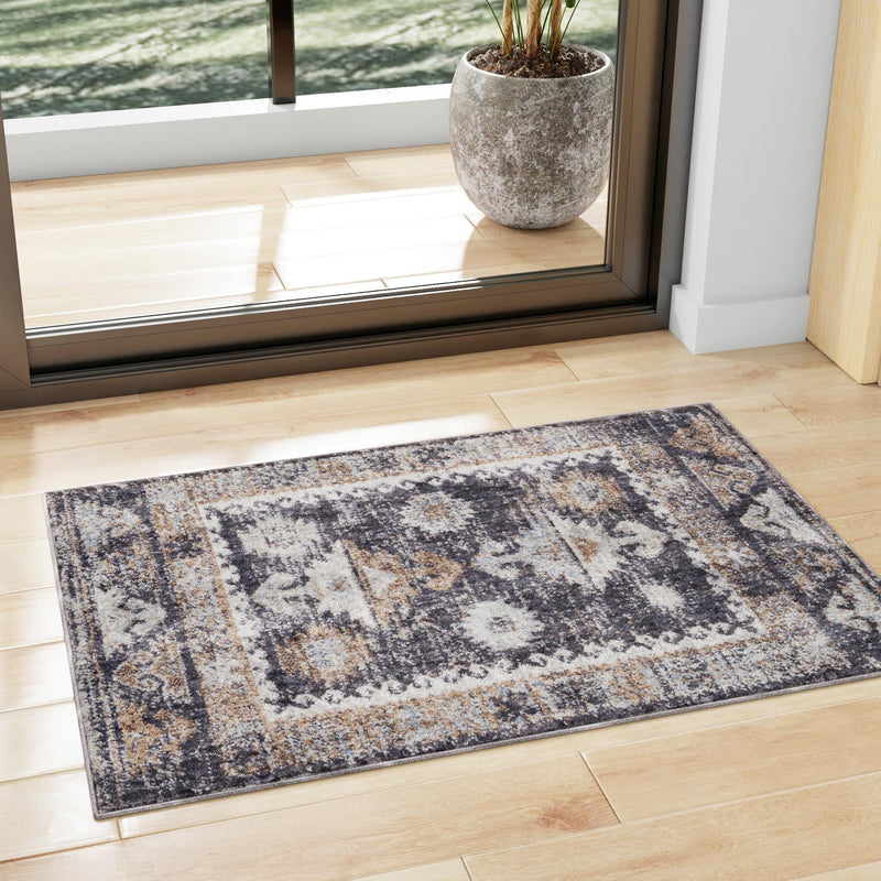 Desert Modern Eco Rug Series Collection Area Rug - Mojave Rectangle Charcoal Gray lifestyle 24