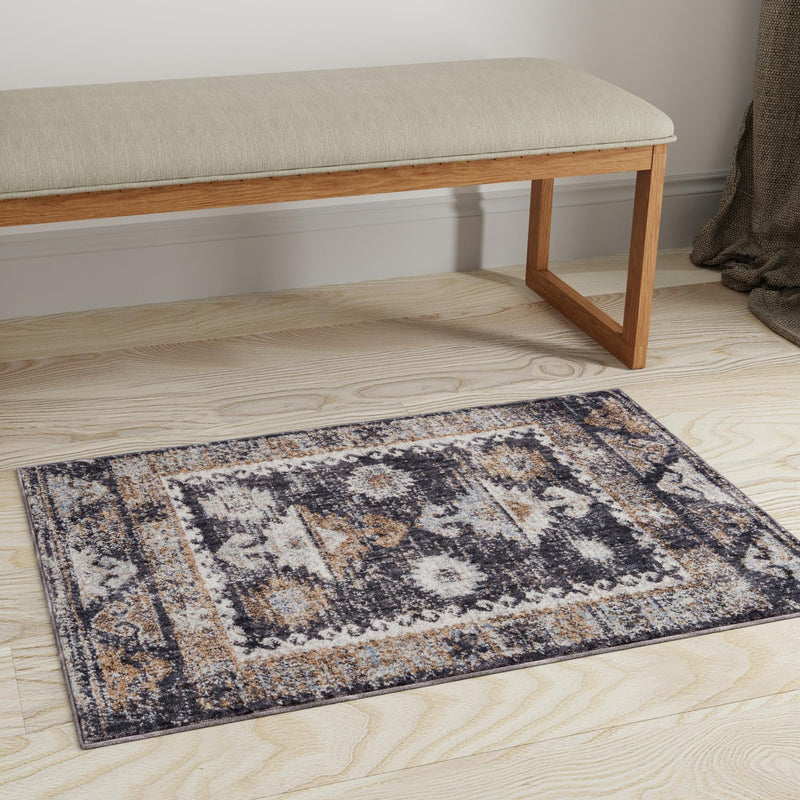 Desert Modern Eco Rug Series Collection Area Rug - Mojave Rectangle Charcoal Gray lifestyle 31
