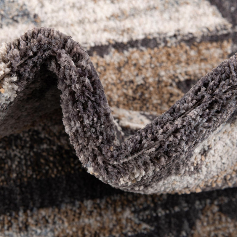 Desert Modern Eco Rug Series Collection Area Rug - Mojave Round Charcoal Gray lifestyle 50