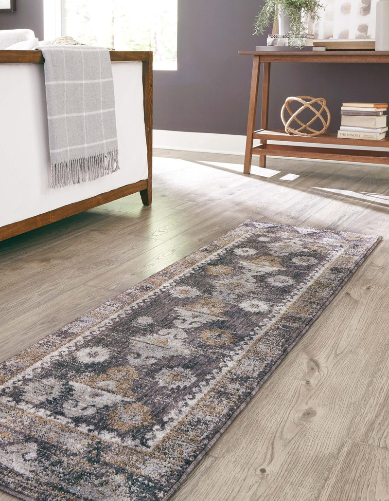 Desert Modern Eco Rug Series Collection Area Rug - Mojave Runner Charcoal Gray lifestyle 42