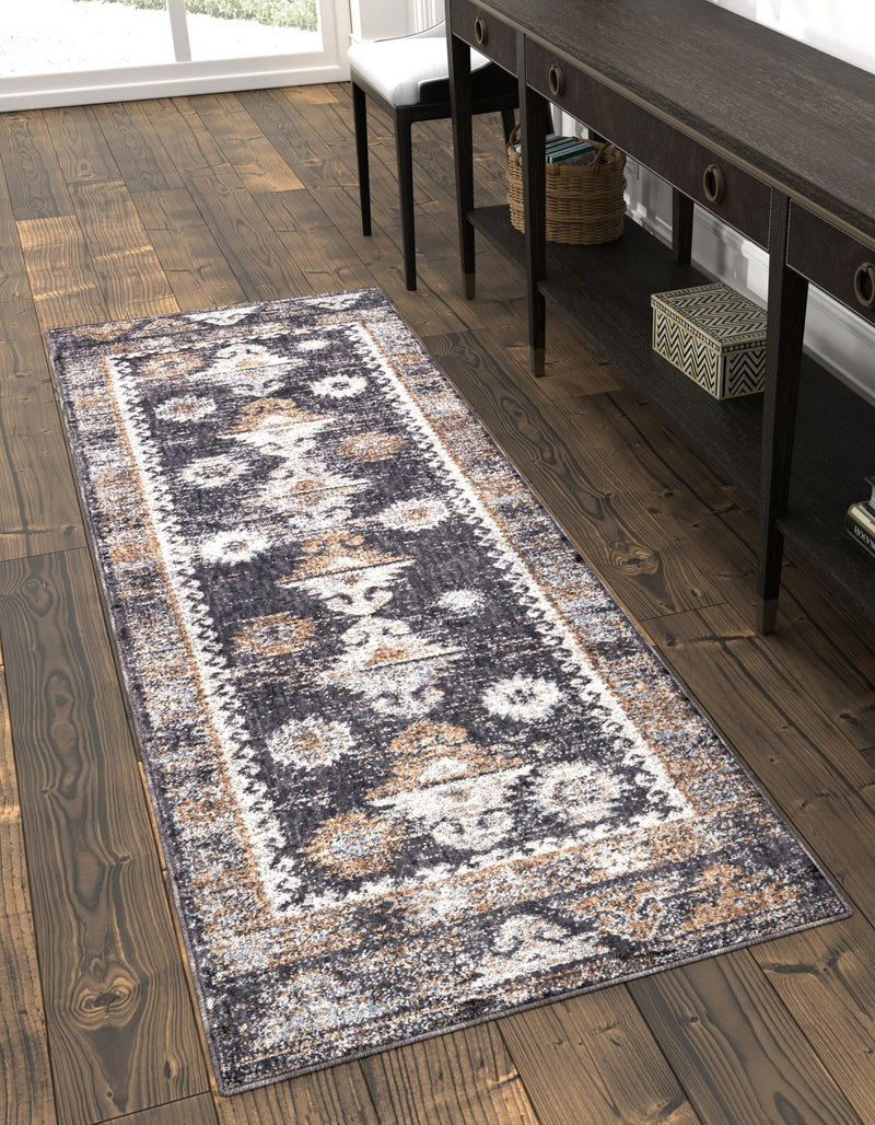 Desert Modern Eco Rug Series Collection Area Rug - Mojave Runner Charcoal Gray lifestyle 59