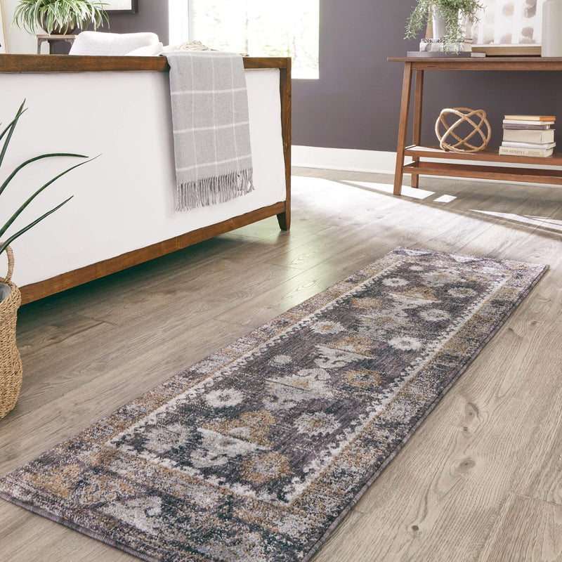 Desert Modern Eco Rug Series Collection Area Rug - Mojave Runner Charcoal Gray lifestyle 64