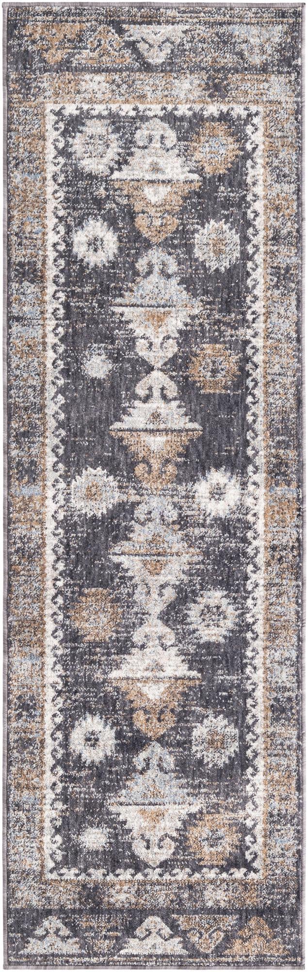 Desert Modern Eco Rug Series Collection Area Rug - Mojave Runner Charcoal Gray lifestyle 38