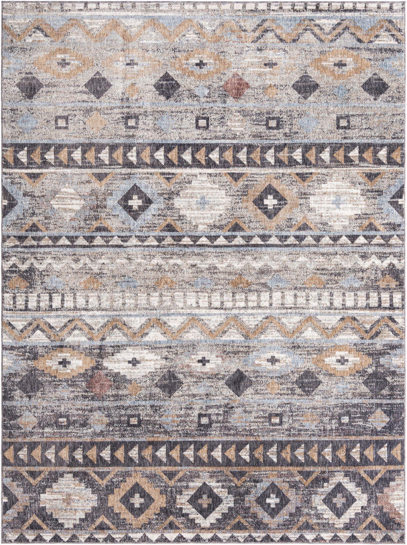 Desert Modern Eco Rug Series Collection Area Rug - Sonora Rectangle Khaki Gray Main