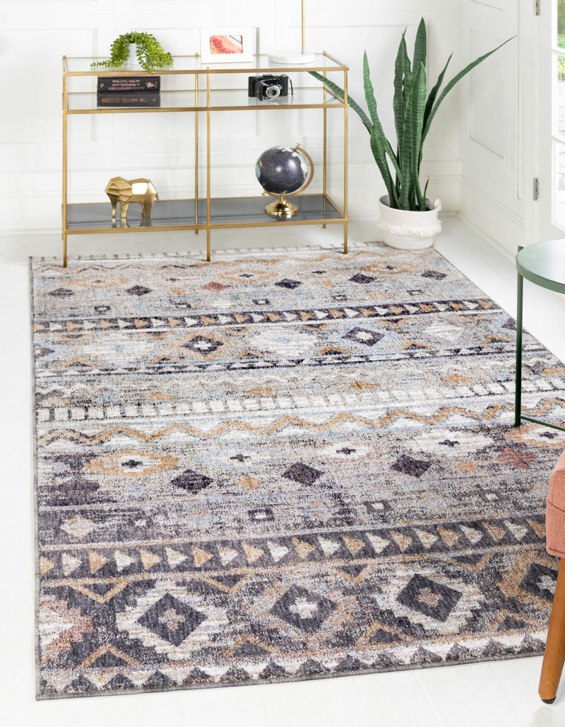 Desert Modern Eco Rug Series Collection Area Rug - Sonora Rectangle Khaki Gray lifestyle 2