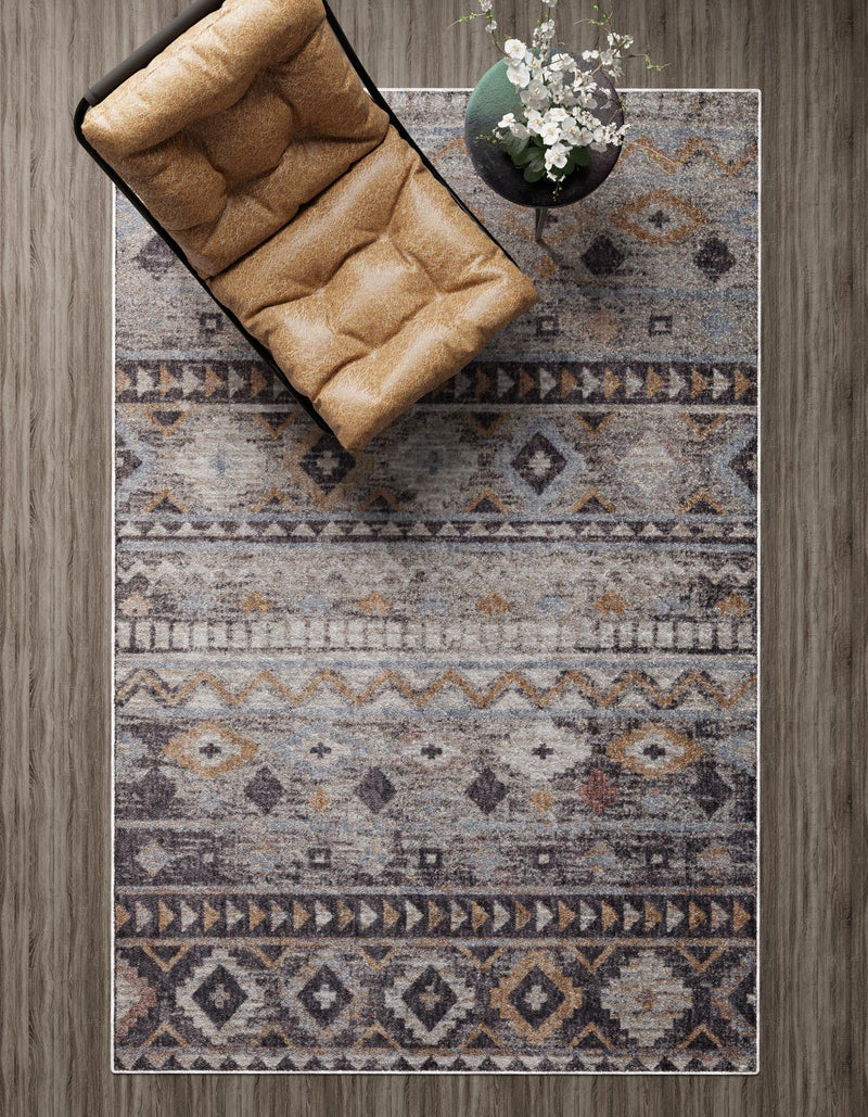 Desert Modern Eco Rug Series Collection Area Rug - Sonora Rectangle Khaki Gray lifestyle 6
