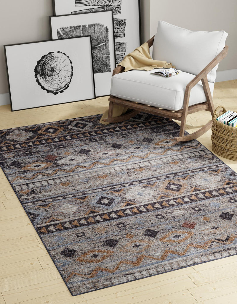 Desert Modern Eco Rug Series Collection Area Rug - Sonora Rectangle Khaki Gray lifestyle 12