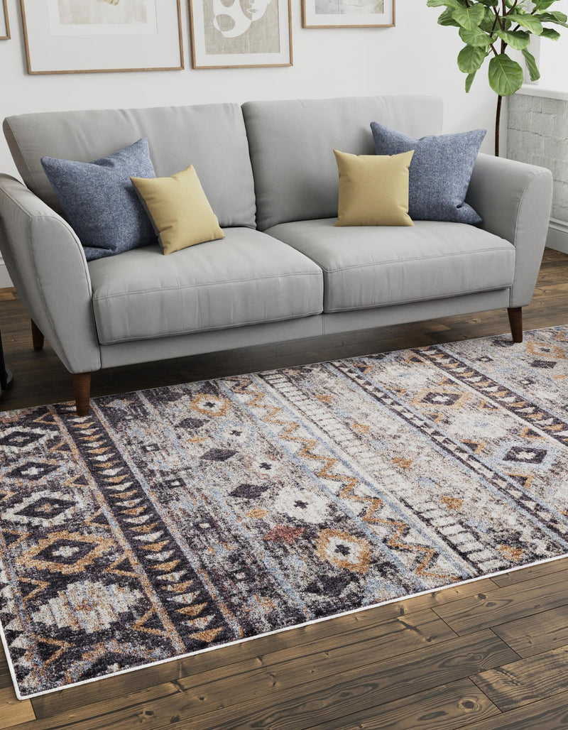 Desert Modern Eco Rug Series Collection Area Rug - Sonora Rectangle Khaki Gray lifestyle 14