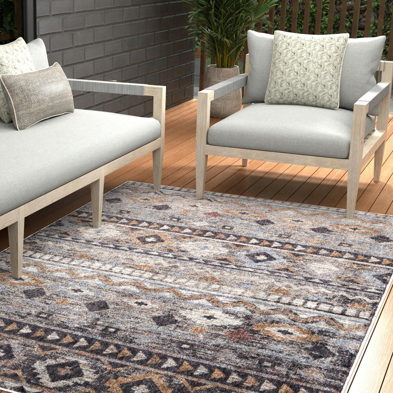 Desert Modern Eco Rug Series Collection Area Rug - Sonora Rectangle Khaki Gray lifestyle 18