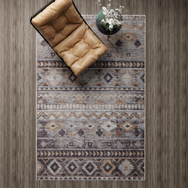 Desert Modern Eco Rug Series Collection Area Rug - Sonora Rectangle Khaki Gray lifestyle 22