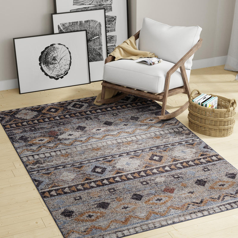 Desert Modern Eco Rug Series Collection Area Rug - Sonora Rectangle Khaki Gray lifestyle 23