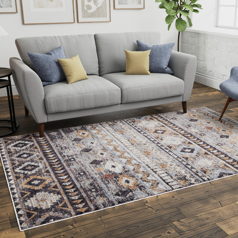Desert Modern Eco Rug Series Collection Area Rug - Sonora Rectangle Khaki Gray lifestyle 25