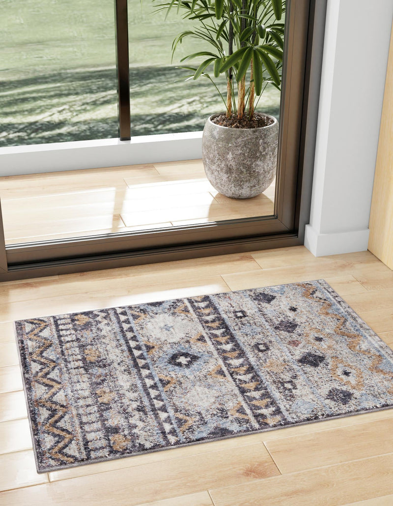 Desert Modern Eco Rug Series Collection Area Rug - Sonora Rectangle Khaki Gray lifestyle 13