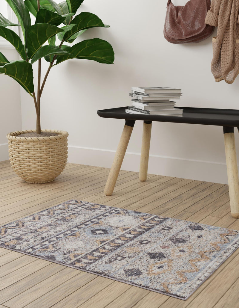 Desert Modern Eco Rug Series Collection Area Rug - Sonora Rectangle Khaki Gray lifestyle 15