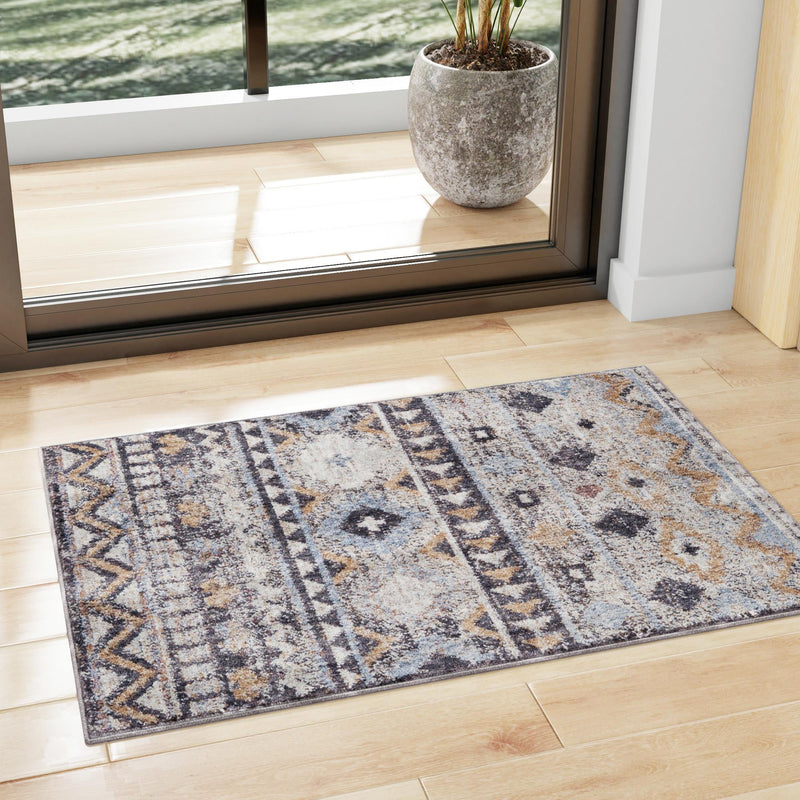 Desert Modern Eco Rug Series Collection Area Rug - Sonora Rectangle Khaki Gray lifestyle 24
