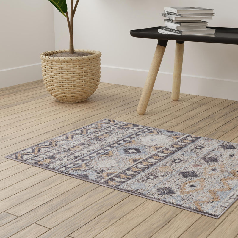 Desert Modern Eco Rug Series Collection Area Rug - Sonora Rectangle Khaki Gray lifestyle 26