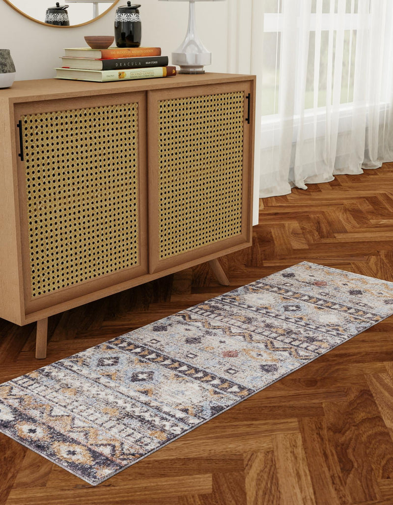 Desert Modern Eco Rug Series Collection Area Rug - Sonora Runner Khaki Gray lifestyle 46