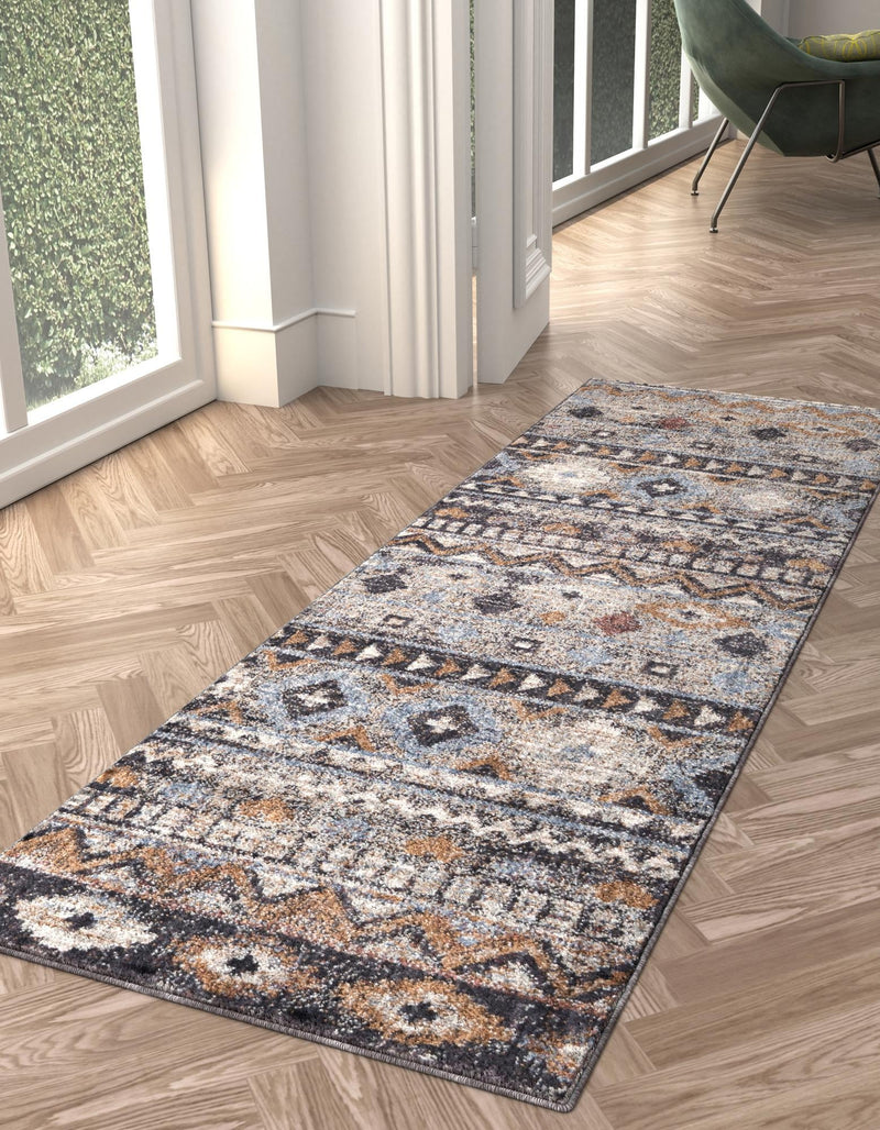 Desert Modern Eco Rug Series Collection Area Rug - Sonora Runner Khaki Gray lifestyle 47
