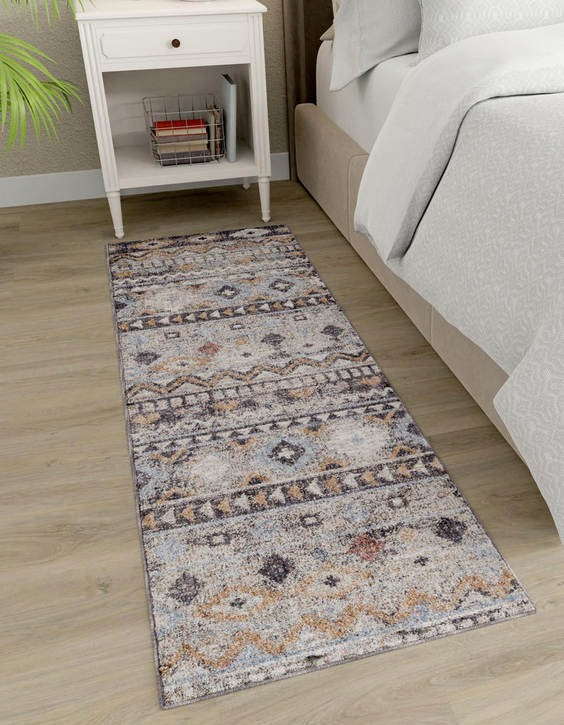 Desert Modern Eco Rug Series Collection Area Rug - Sonora Runner Khaki Gray lifestyle 48