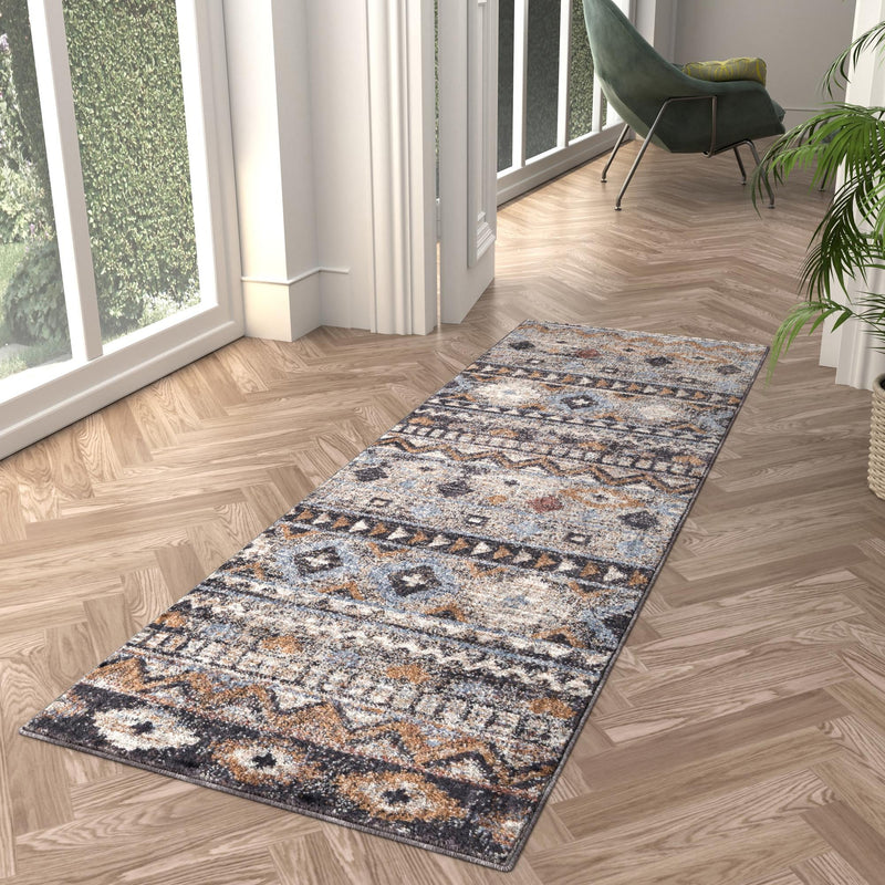 Desert Modern Eco Rug Series Collection Area Rug - Sonora Runner Khaki Gray lifestyle 52
