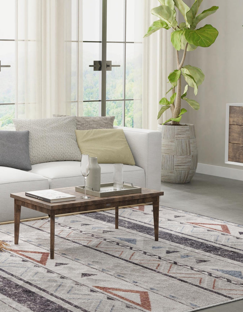 Desert Modern Eco Rug Series Collection Area Rug - Arches Rectangle Gray lifestyle 13