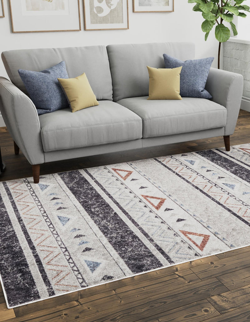 Desert Modern Eco Rug Series Collection Area Rug - Arches Rectangle Gray lifestyle 3