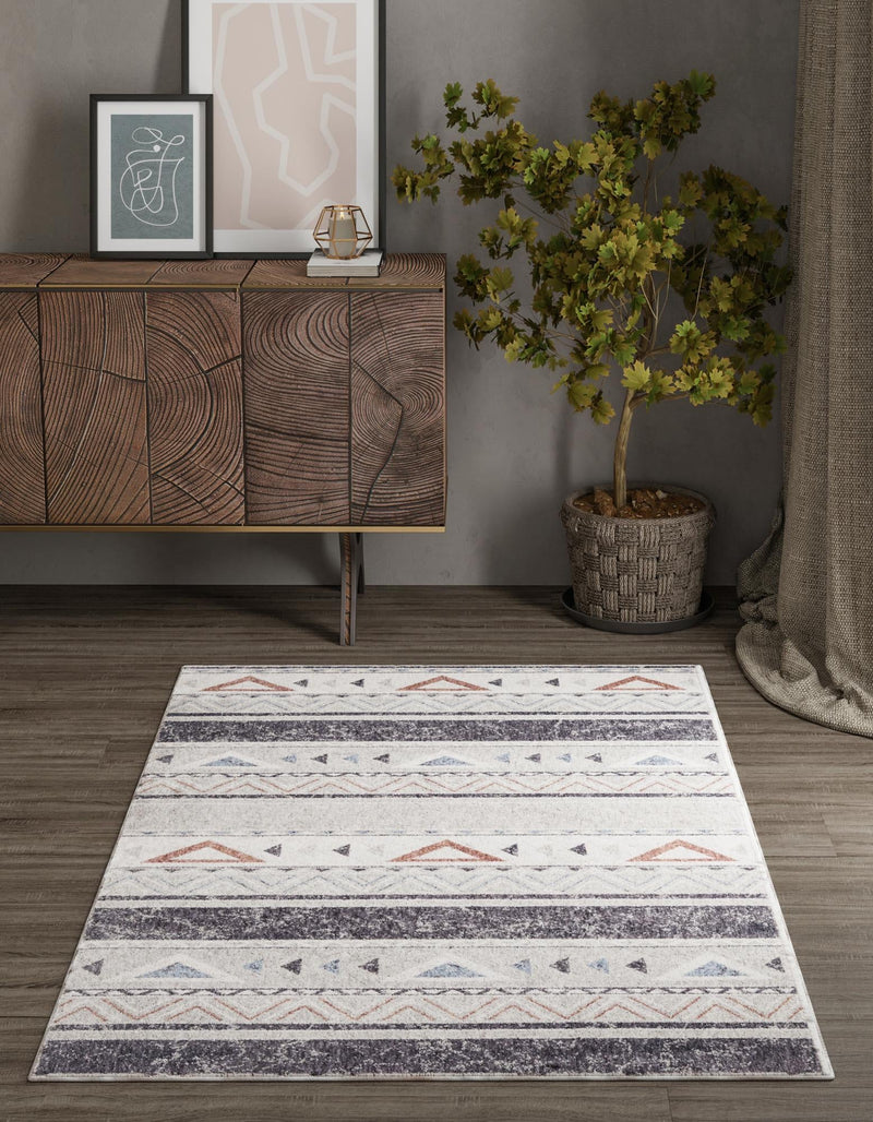 Desert Modern Eco Rug Series Collection Area Rug - Arches Rectangle Gray lifestyle 5
