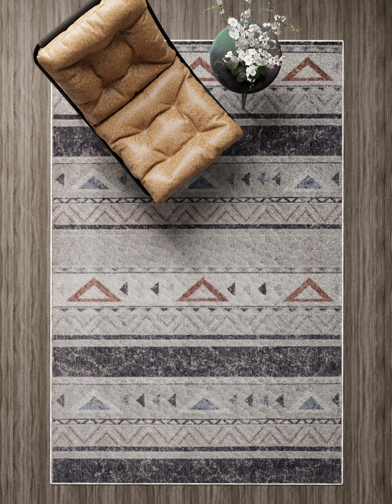 Desert Modern Eco Rug Series Collection Area Rug - Arches Rectangle Gray lifestyle 7