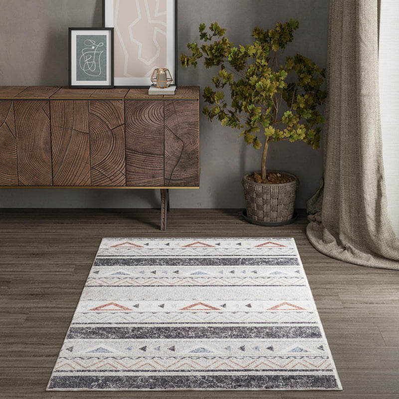 Desert Modern Eco Rug Series Collection Area Rug - Arches Rectangle Gray lifestyle 21