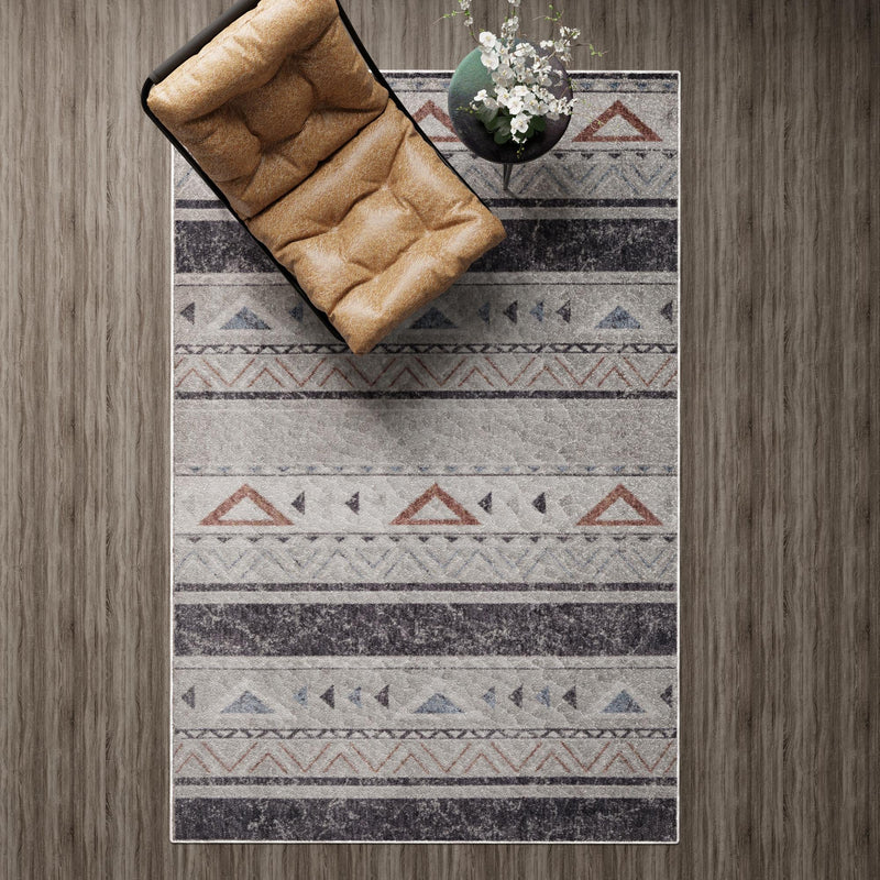 Desert Modern Eco Rug Series Collection Area Rug - Arches Rectangle Gray lifestyle 23