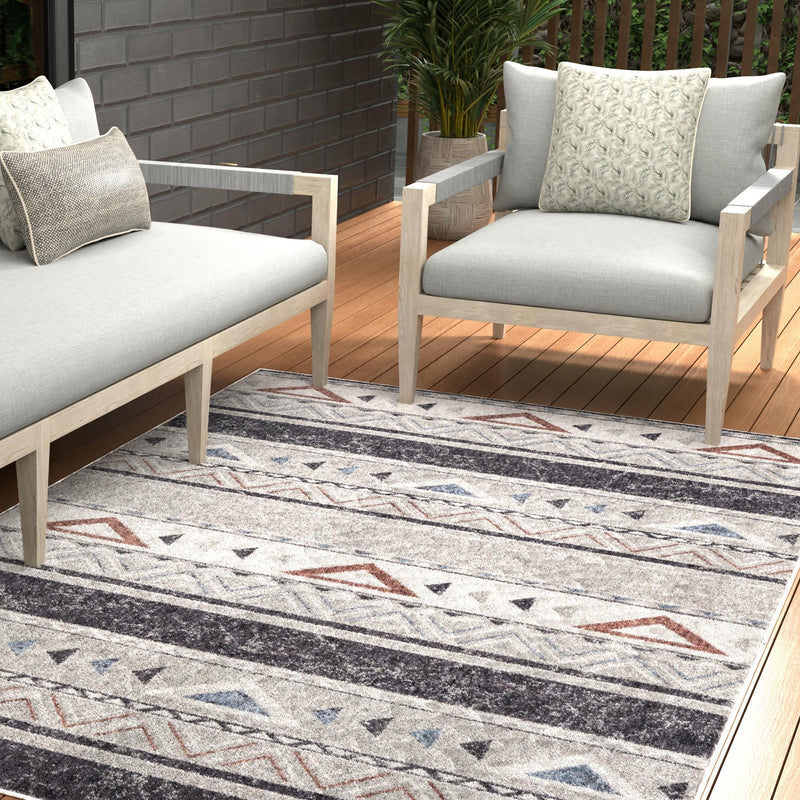 Desert Modern Eco Rug Series Collection Area Rug - Arches Rectangle Gray lifestyle 26