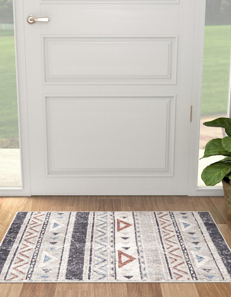 Desert Modern Eco Rug Series Collection Area Rug - Arches Rectangle Gray lifestyle 6