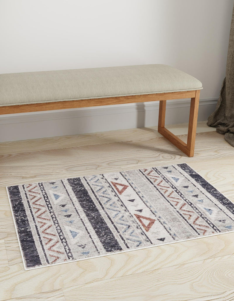 Desert Modern Eco Rug Series Collection Area Rug - Arches Rectangle Gray lifestyle 15