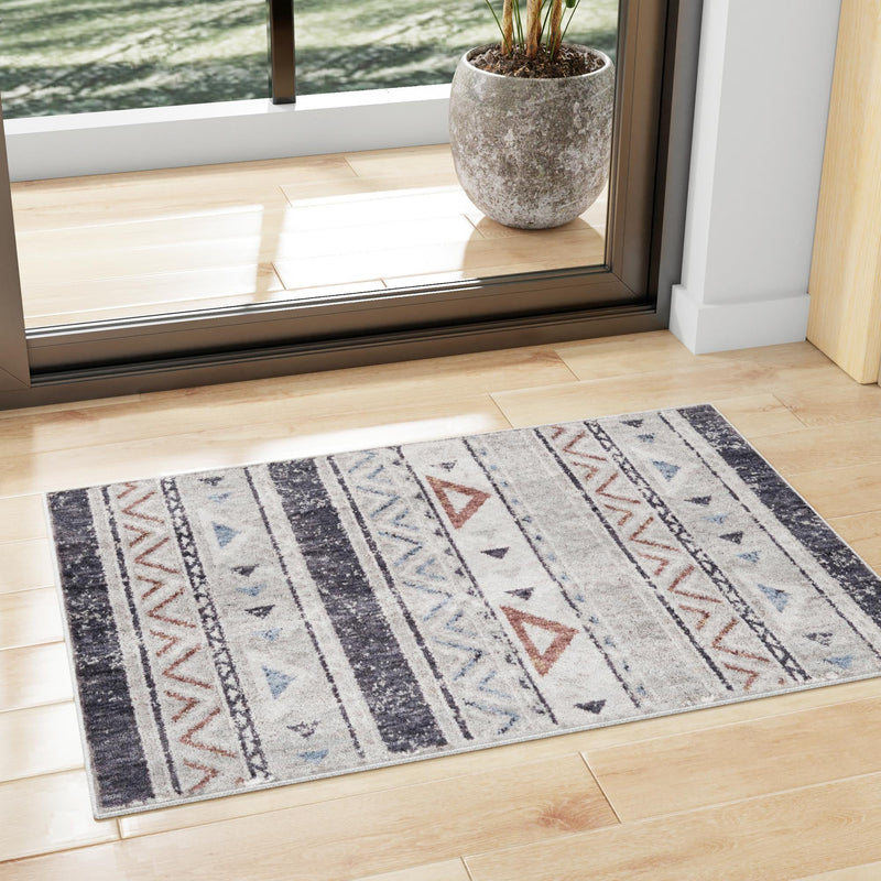 Desert Modern Eco Rug Series Collection Area Rug - Arches Rectangle Gray lifestyle 20