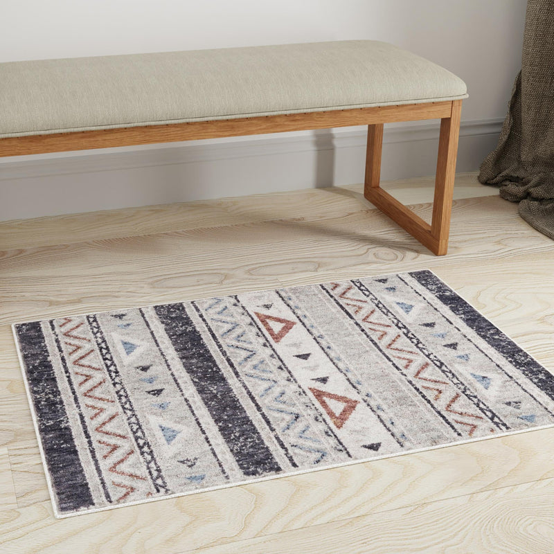 Desert Modern Eco Rug Series Collection Area Rug - Arches Rectangle Gray lifestyle 25