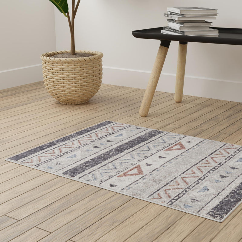 Desert Modern Eco Rug Series Collection Area Rug - Arches Rectangle Gray lifestyle 27