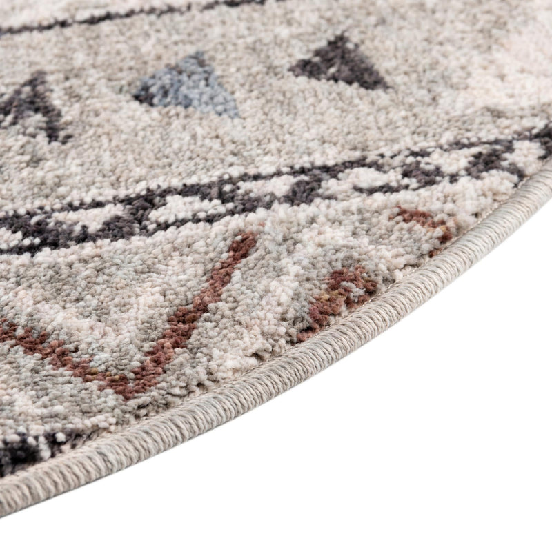 Desert Modern Eco Rug Series Collection Area Rug - Arches Round Gray lifestyle 38