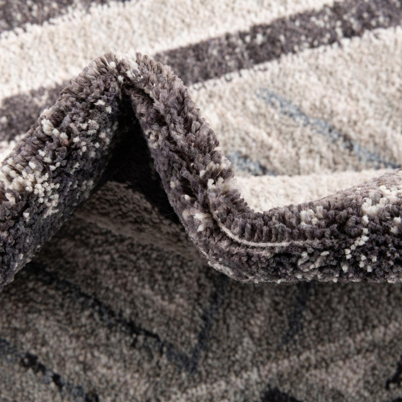 Desert Modern Eco Rug Series Collection Area Rug - Arches Round Gray lifestyle 40