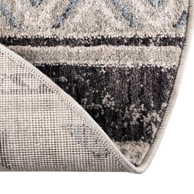Desert Modern Eco Rug Series Collection Area Rug - Arches Round Gray lifestyle 42
