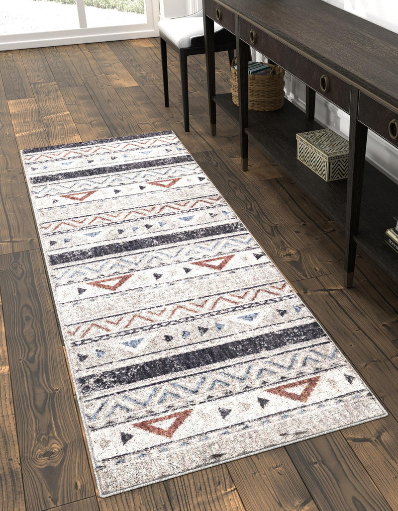 Desert Modern Eco Rug Series Collection Area Rug - Arches Runner Gray lifestyle 45