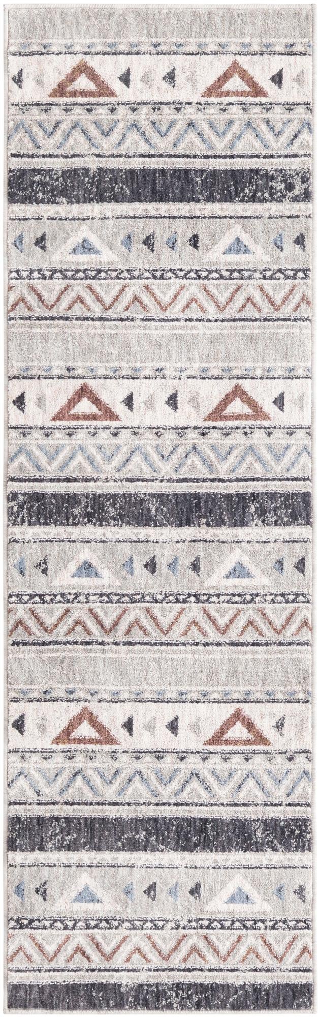 Desert Modern Eco Rug Series Collection Area Rug - Arches Runner Gray lifestyle 29