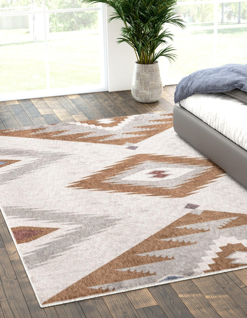 Desert Modern Eco Rug Series Collection Area Rug - Zion Rectangle Ivory lifestyle 2